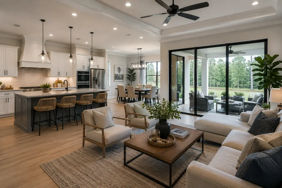 Modern new construction home featuring an open floor plan, contemporary finishes, energy-efficient design, and today's most popular living spaces.