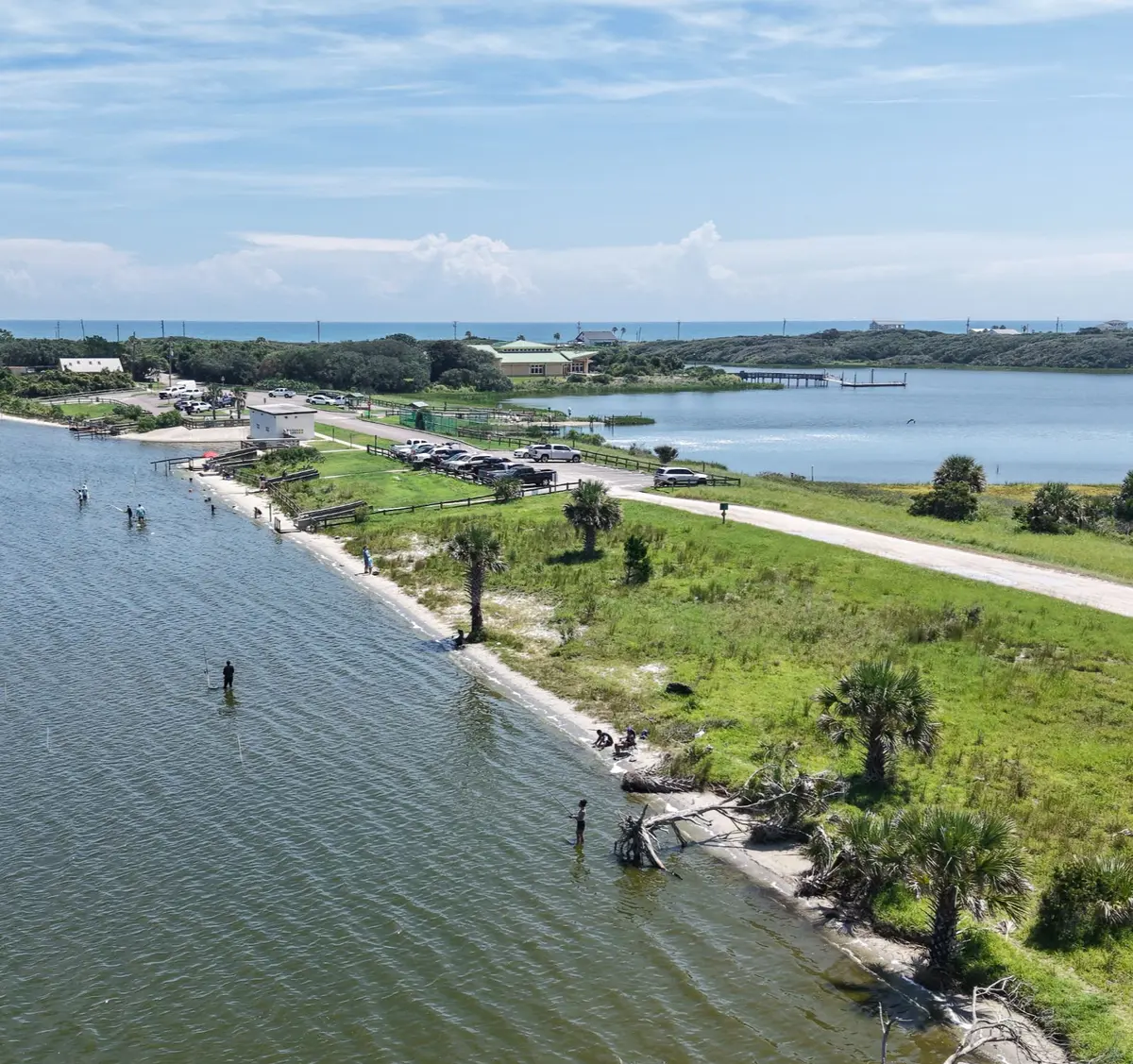 Aerial view of coastal marshes and waterways near Ponte Vedra Beach, Florida.