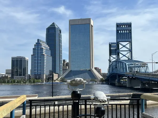Historic bridge connecting San Marco and Downtown Jacksonville across the St. Johns River.