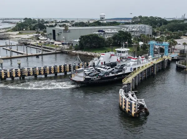 Waterfront homes, private docks and coastal marsh near Mayport and Atlantic Beach, Florida.