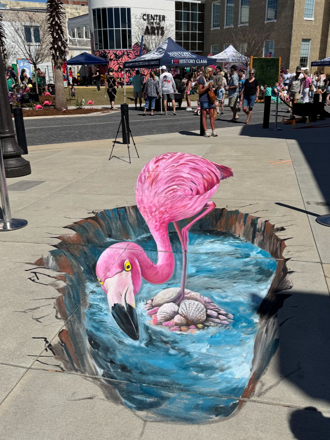 Families enjoying the FLUXE arts festival in Downtown Panama City Florida