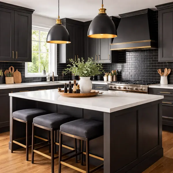 Modern Black Kitchen in Greater Cleveland
