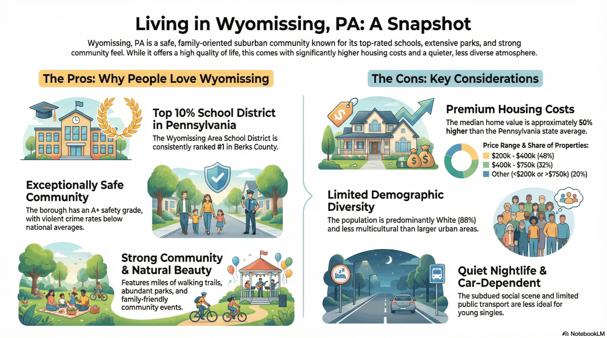 Wyomissing, PA Living Pros and Cons