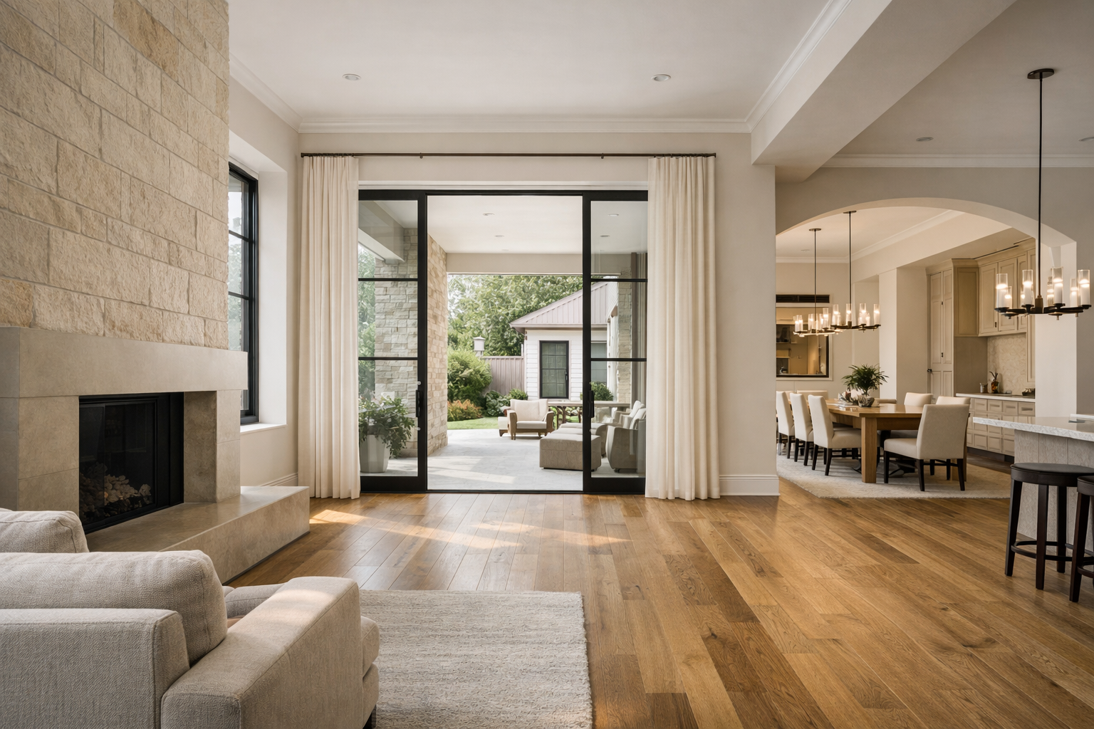 Interior architectural detail showing light, proportion, and spatial flow used to evaluate long-term livability in a Houston home