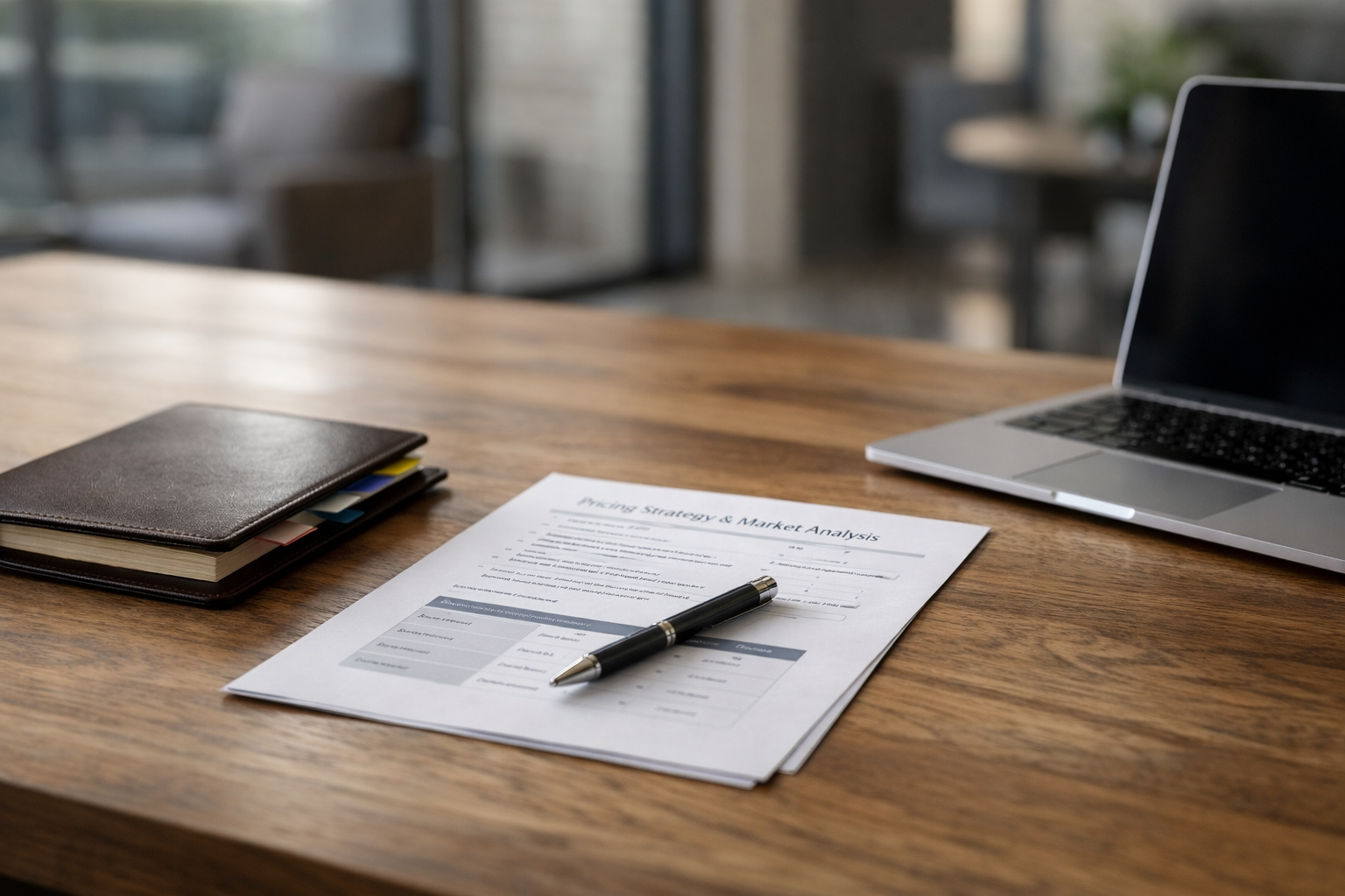 Editorial workspace showing structured seller planning, pricing review, and calm decision-making