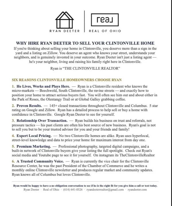 Why Hire Ryan Deeter to Sell Your Clintonville Home?