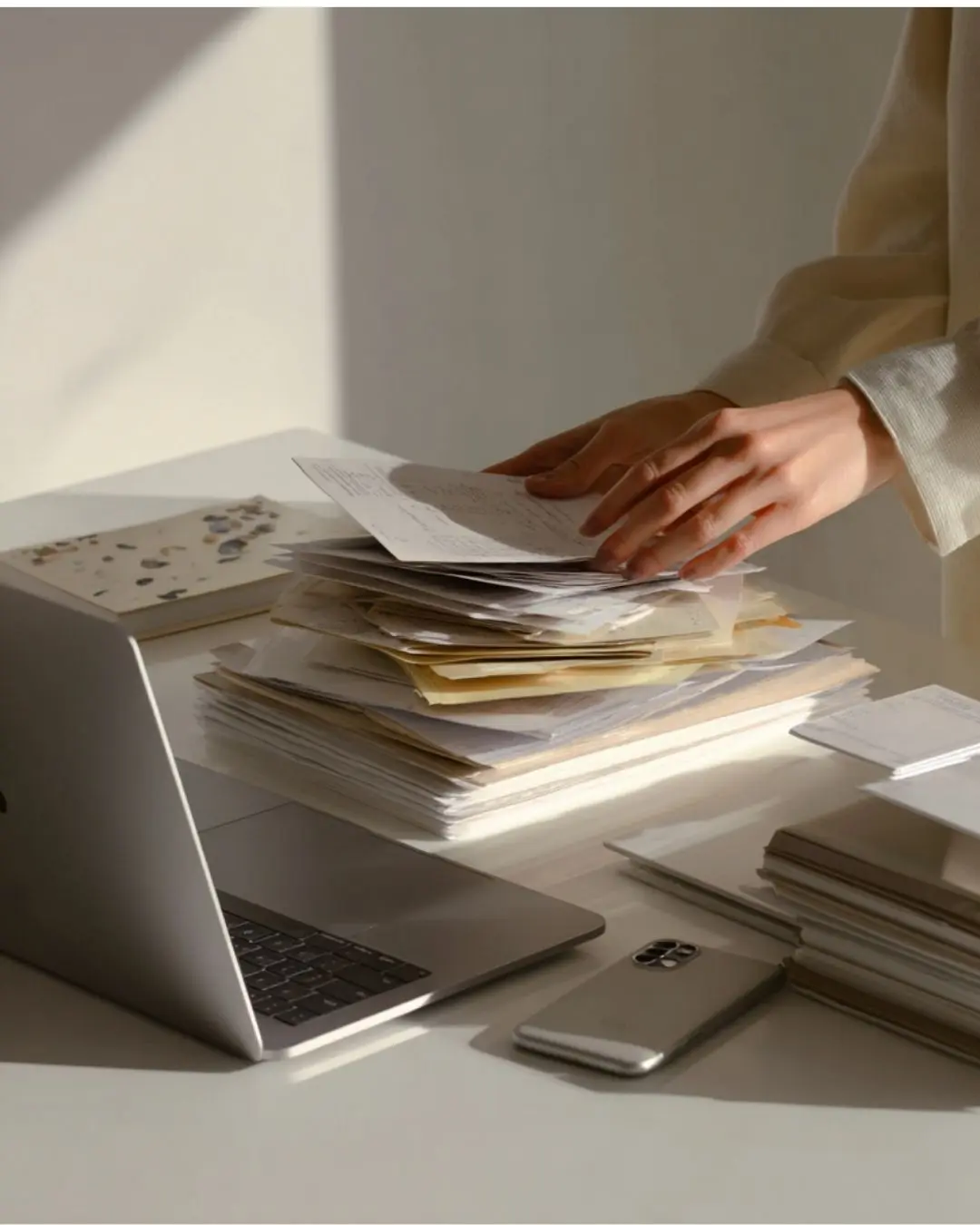laptop and agent getting ready to list