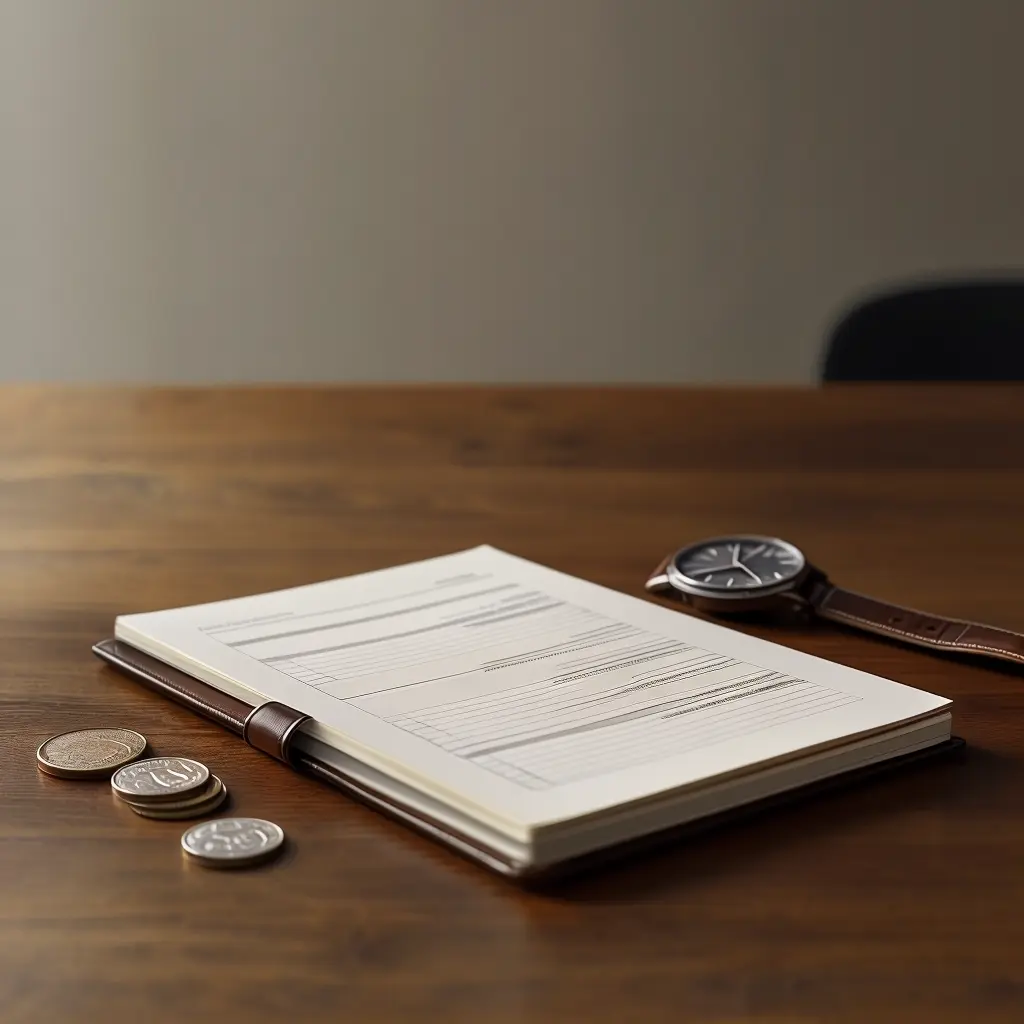 paperwork form and watch