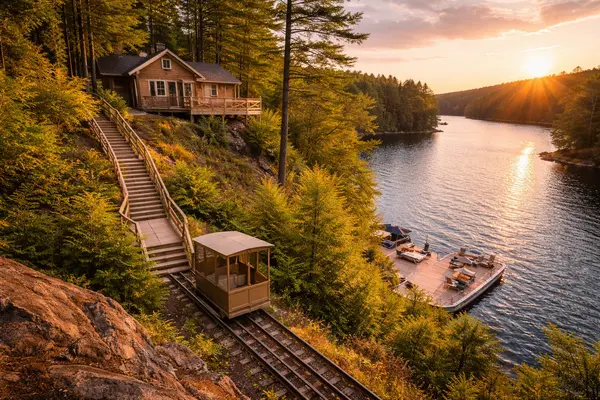 What Buyers Need to Know About Buying a Cottage with Steep Stairs, Sloped Lots, or Challenging Access in Muskoka