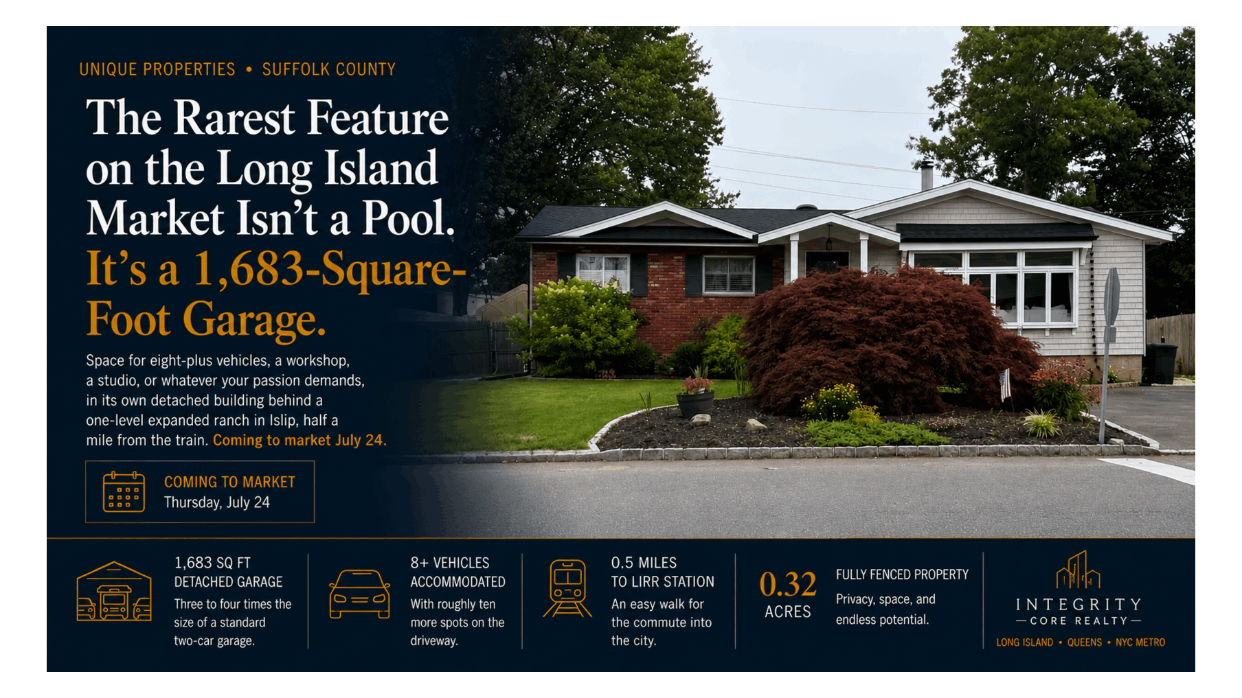  Islip Home with 1,683 Sq Ft Garage for 8+ Cars