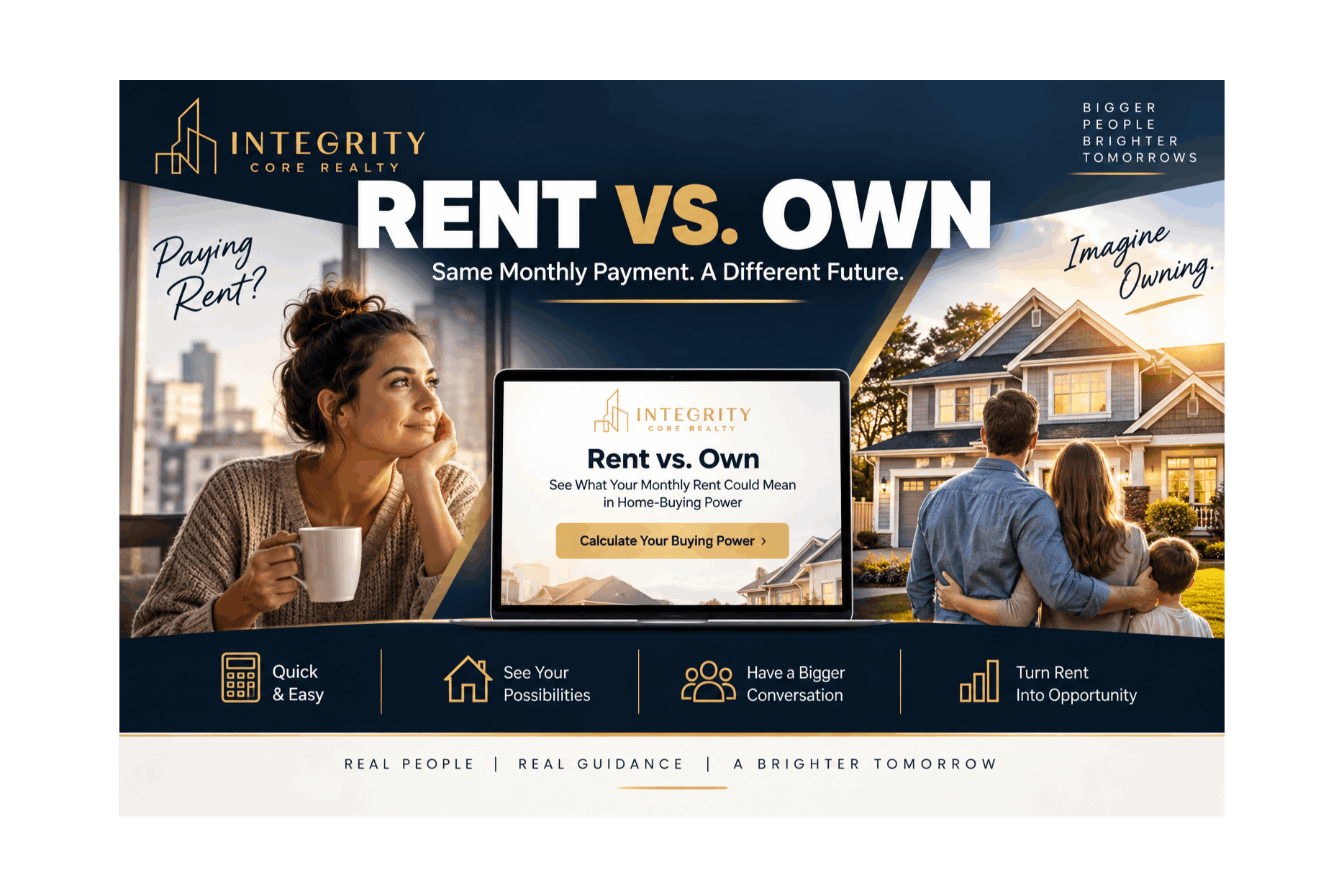 renting vis owning calculator, add your rent, learn your buying power