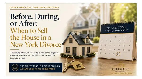 feature image of When to Sell the House in a NY Divorce: Before, During, or After | Integrity Core Realty