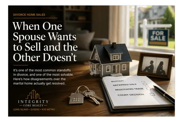 feature image of One Spouse Wants to Sell the House, One Doesn't: NY Divorce Options | Integrity Core Realty