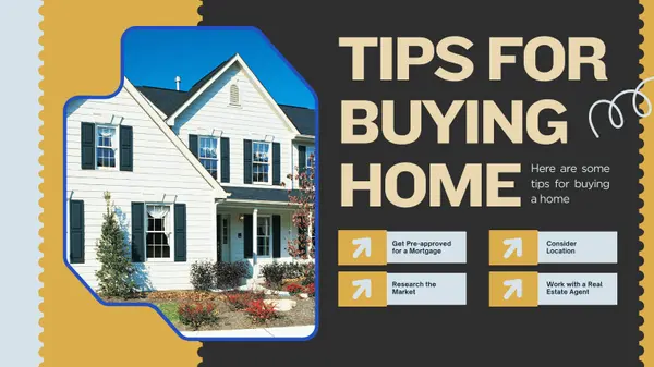 White Green and Blue Modern Tips for Buying Home Twitter Post