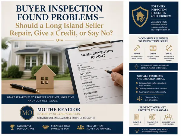 The Buyer’s Inspection Found Problems—Should a Long Island Seller Repair, Give a Credit, or Say No?,Moataz (Mo) Elshamy
