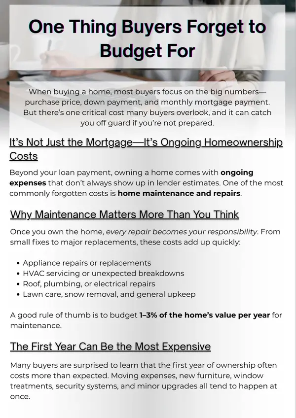 One Thing Buyers Forget to Budget For,Jean Gillin