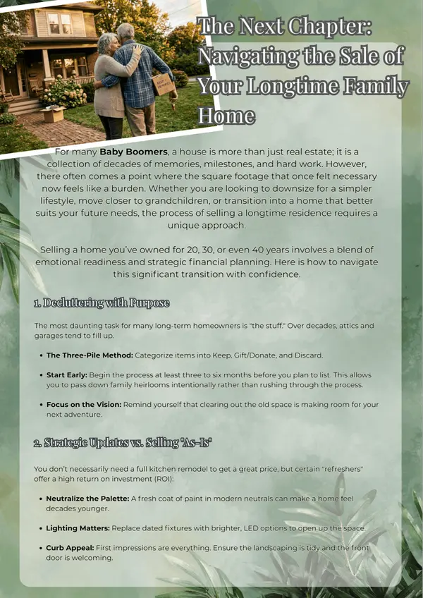 The Next Chapter: Navigating the Sale of Your Longtime Family Home