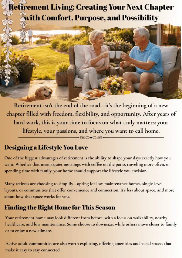 feature image of Retirement Living: Creating Your Next Chapter with Comfort, Purpose, and Possibility