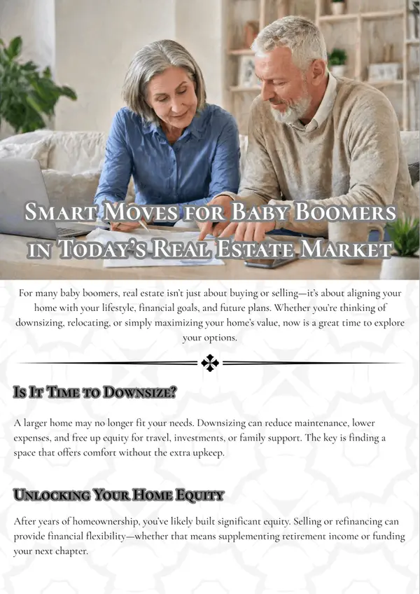 Smart Moves for Baby Boomers in Today’s Real Estate Market