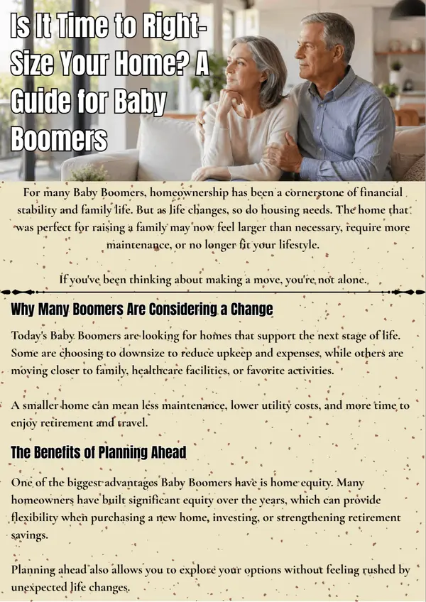 feature image of Is It Time to Right-Size Your Home? A Guide for Baby Boomers