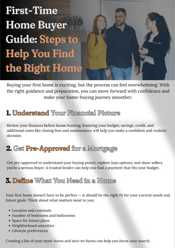 feature image of First-Time Home Buyer Guide: Steps to Help You Find the Right Home