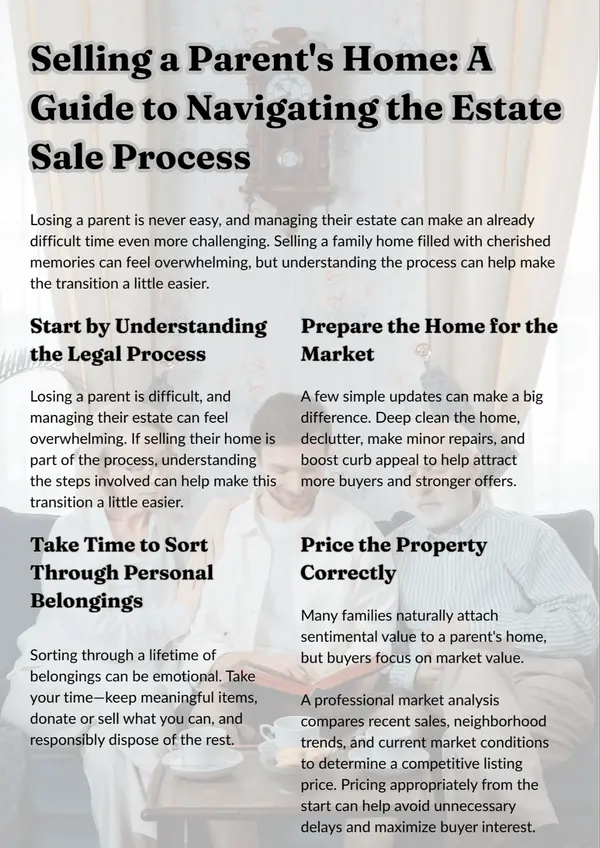 Selling a Parent's Home: A Guide to Navigating the Estate Sale Process