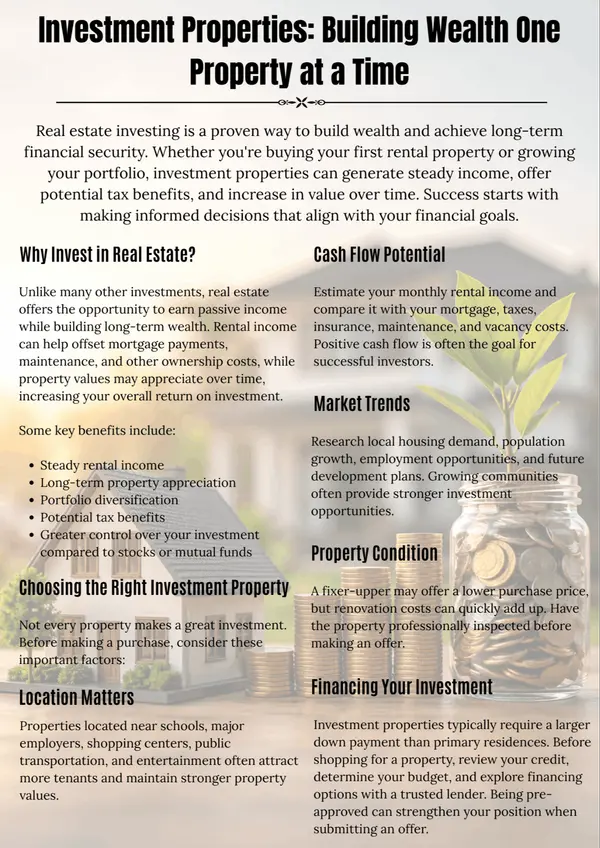 feature image of Investment Properties: Building Wealth One Property at a Time