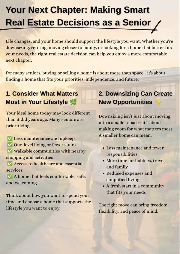feature image of Your Next Chapter: Making Smart Real Estate Decisions as a Senior