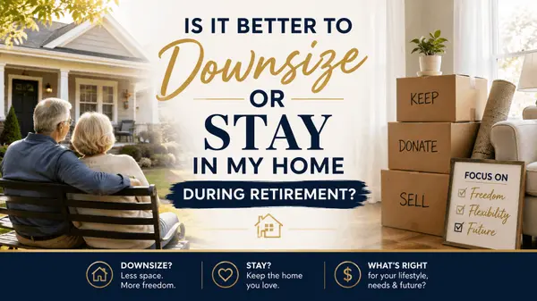feature image of Is It Better to Downsize or Stay in My Home During Retirement?