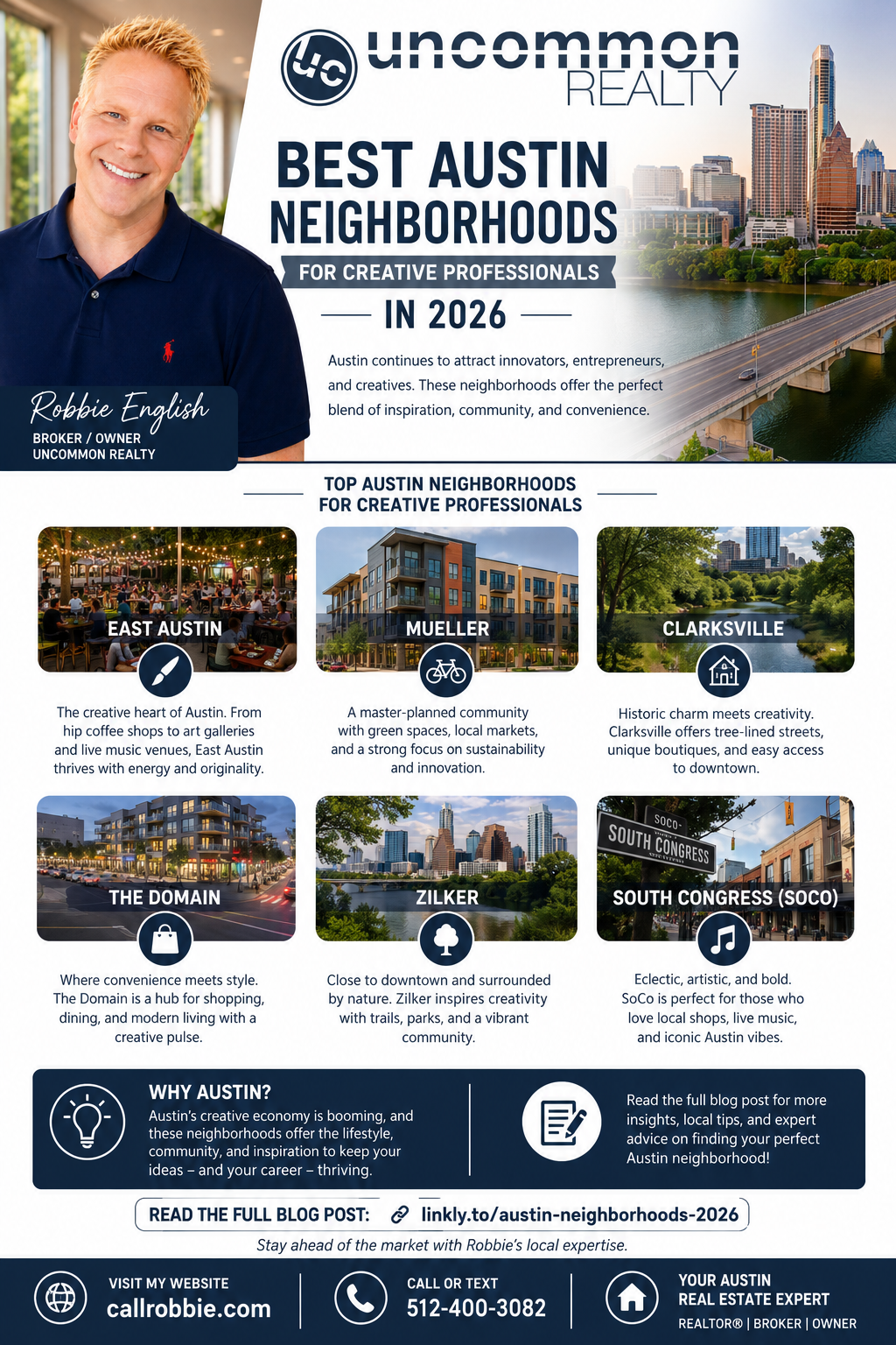 infographic Best Austin Neighborhoods for Creative Professionals in 2026