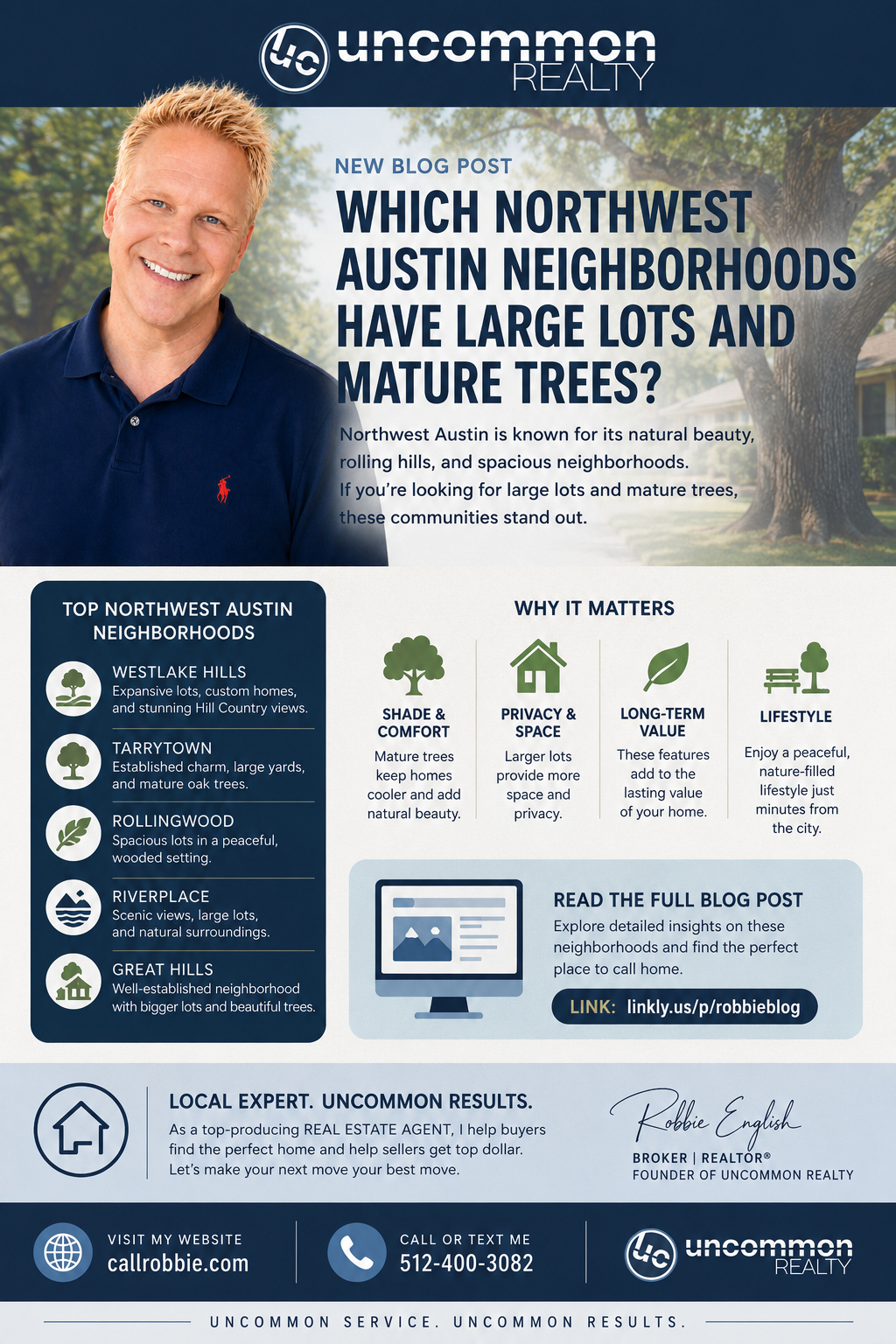 infographic Which Northwest Austin Neighborhoods Have Large Lots and Mature Trees?