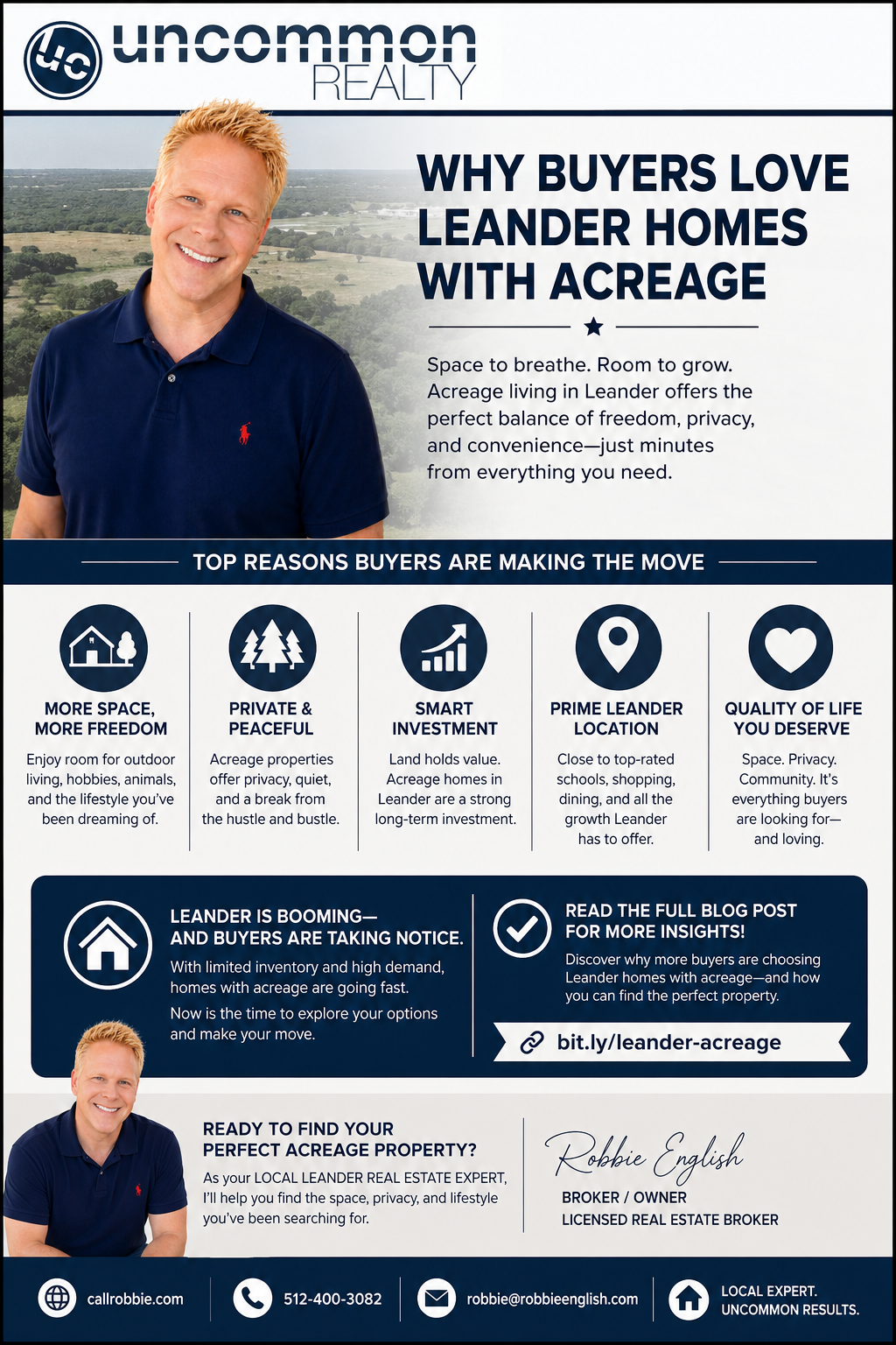 infographic Why Buyers Love Leander Homes With Acreage