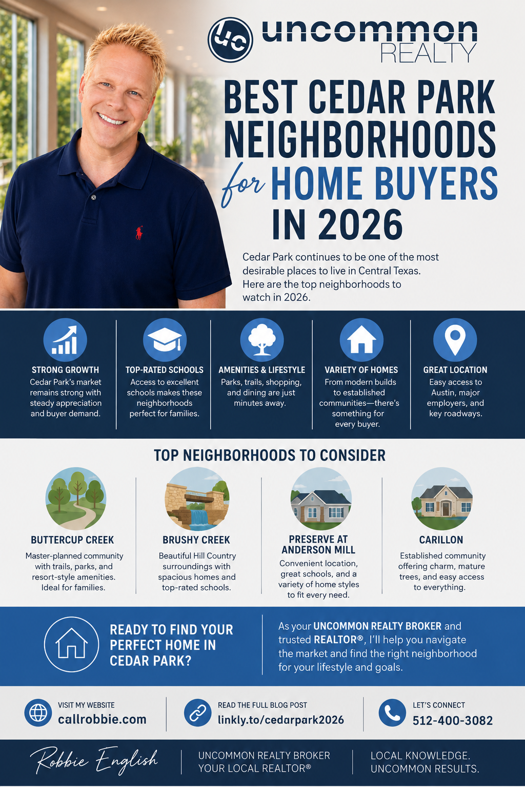 infographic Best Cedar Park Neighborhoods for Home Buyers in 2026