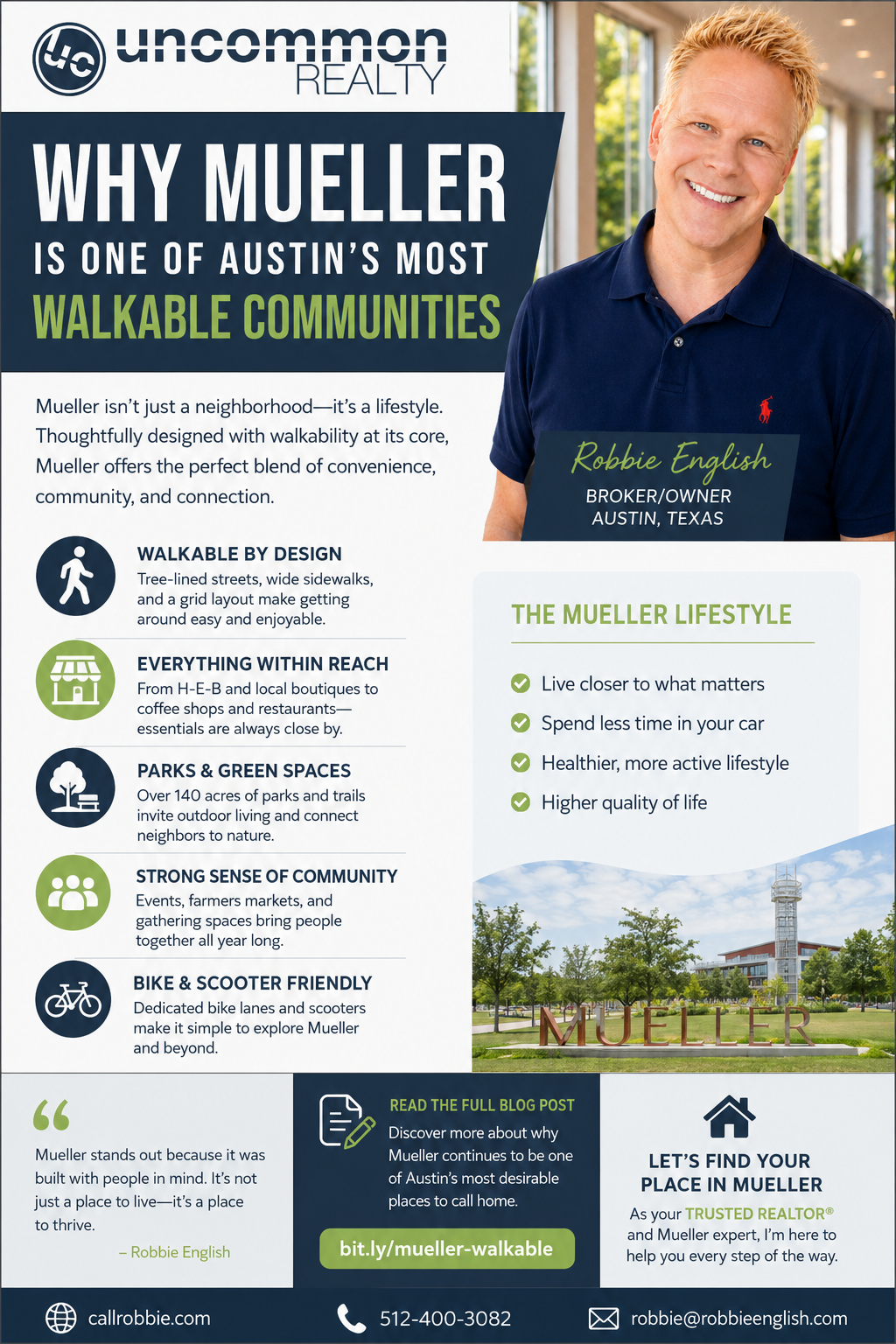 infographic Why Mueller Is One of Austin’s Most Walkable Communities