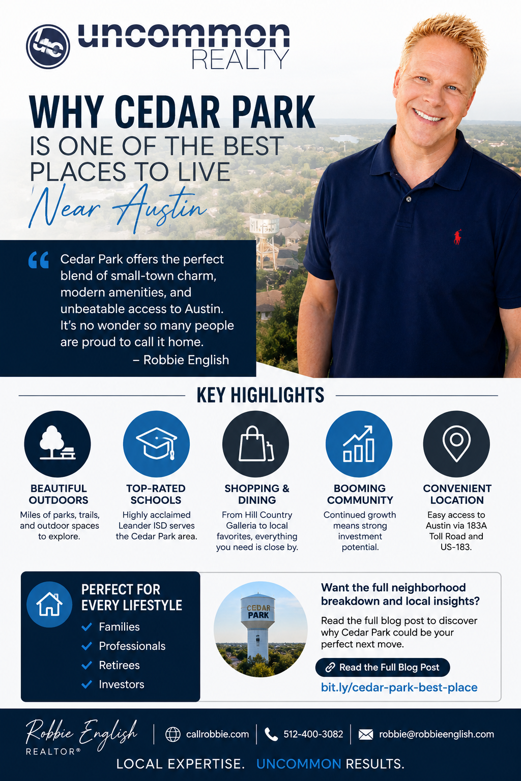infographic why cedar park is one of the best places to live near austin
