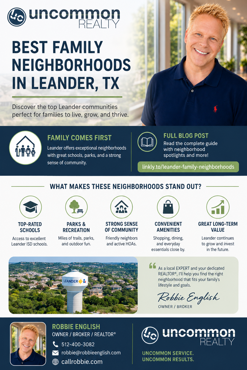 infographic Best Family Neighborhoods in Leander TX
