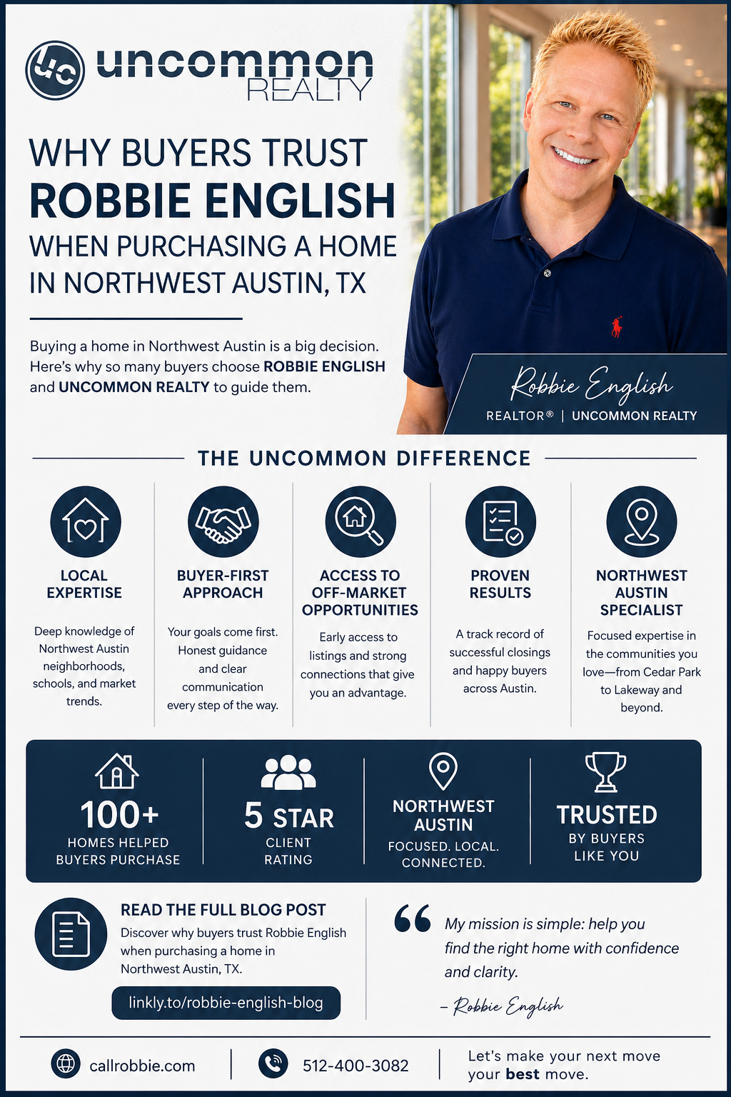 infographic Why Buyers Trust Robbie English When Purchasing a Home in Northwest Austin TX