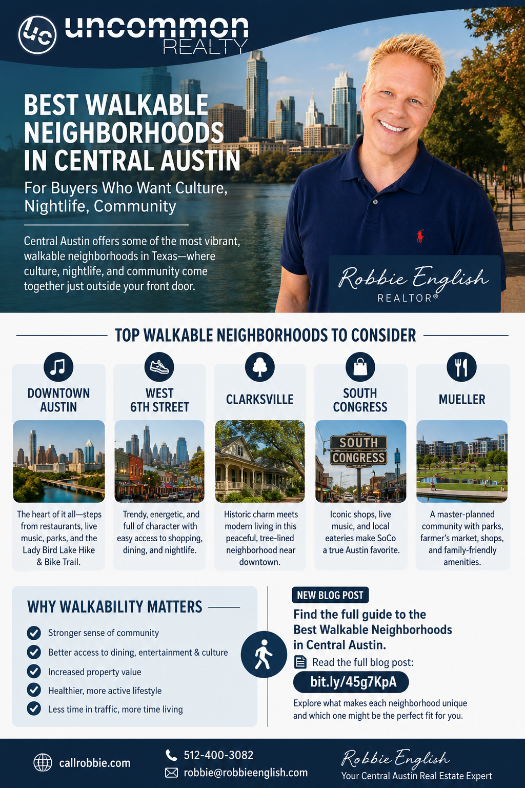infographic Best Walkable Neighborhoods in Central Austin for Buyers Who Want Culture, Nightlife & Community