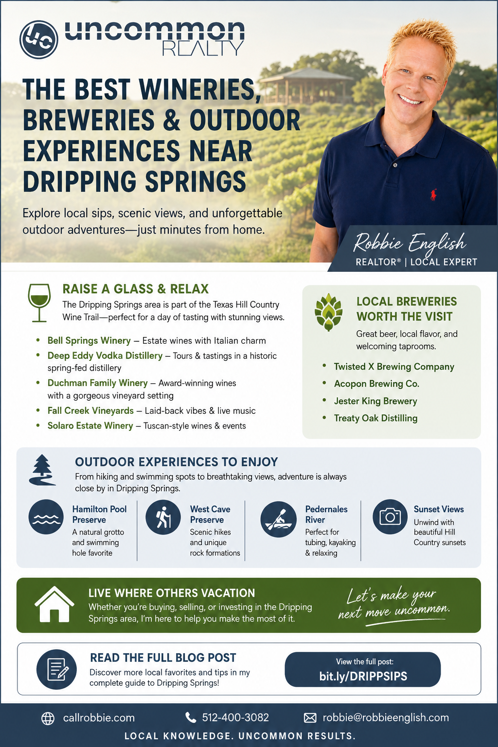 infographic The Best Wineries, Breweries, and Outdoor Experiences Near Dripping Springs