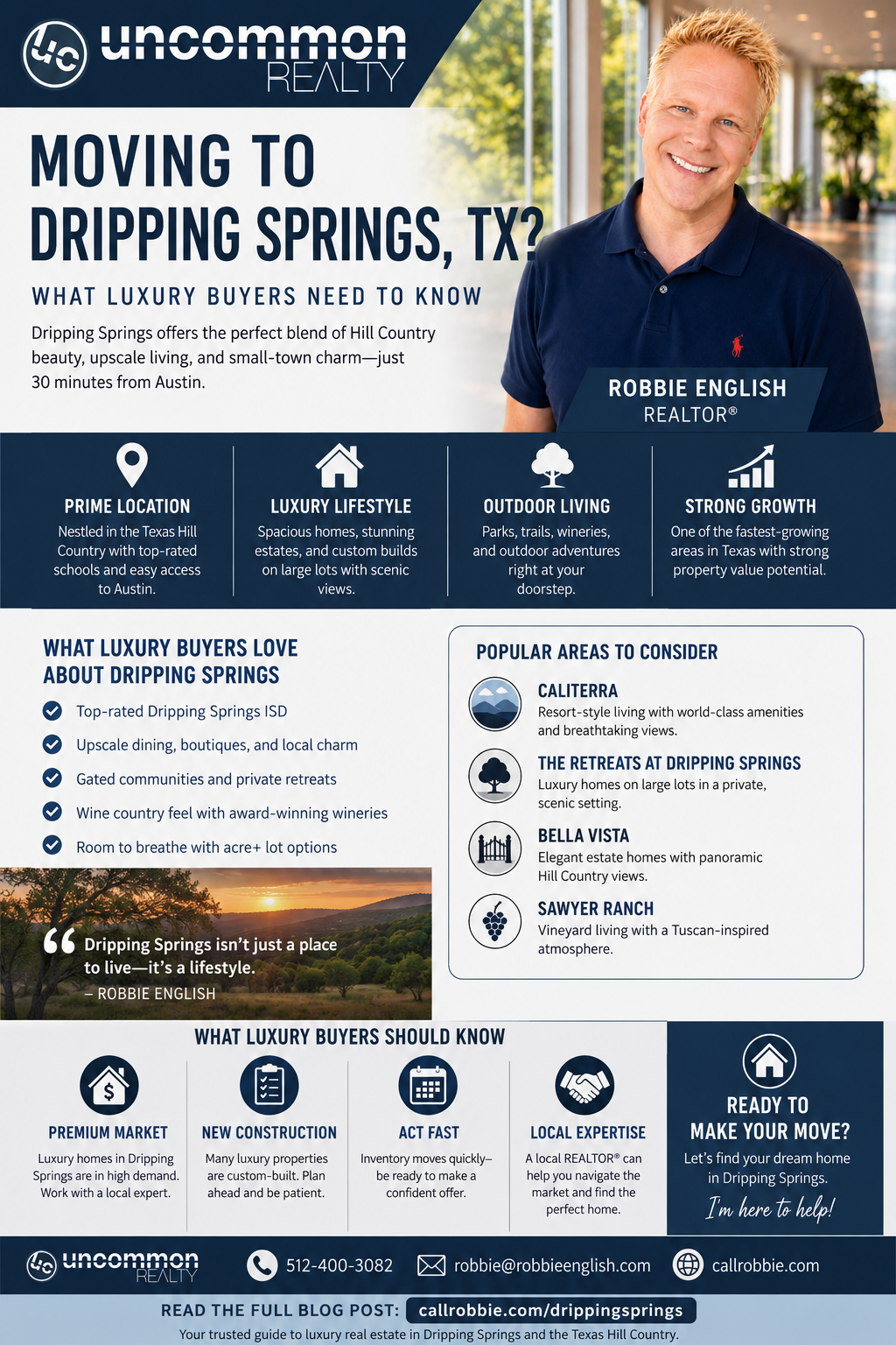 infographic Moving to Dripping Springs TX What Luxury Buyers Need to Know