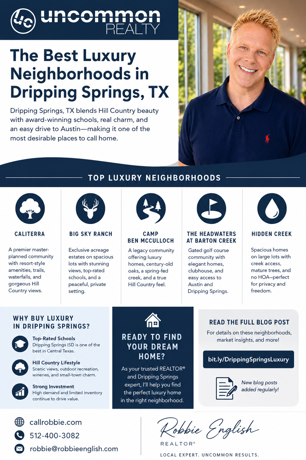 infographic The Best Luxury Neighborhoods in Dripping Springs TX
