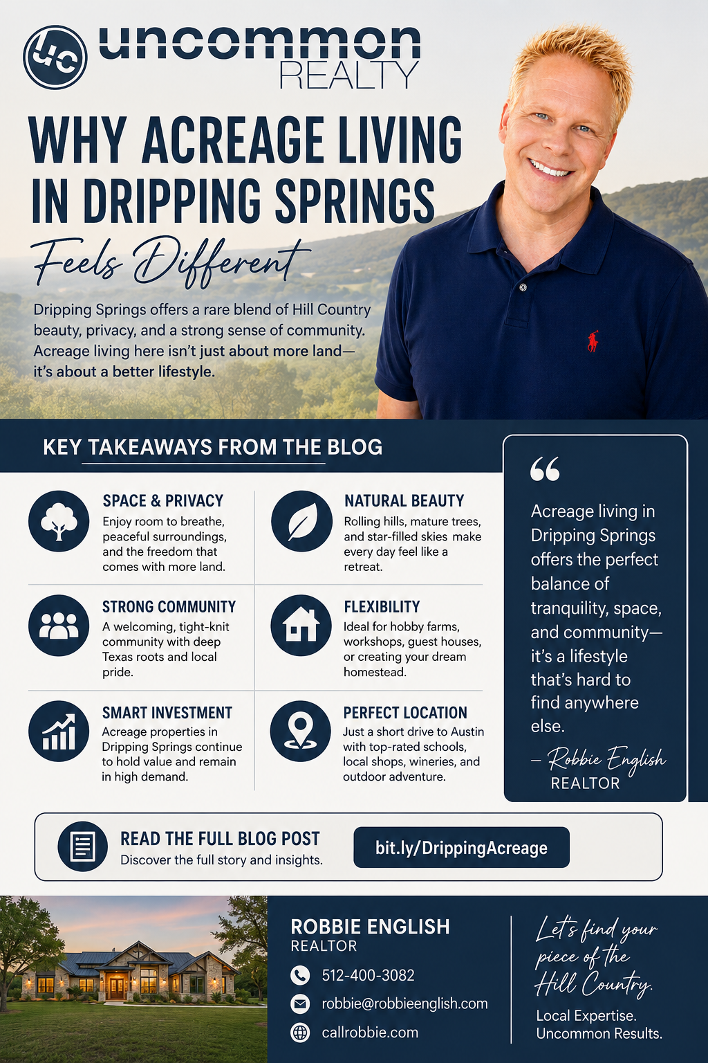 infographic Why Acreage Living in Dripping Springs Feels Different