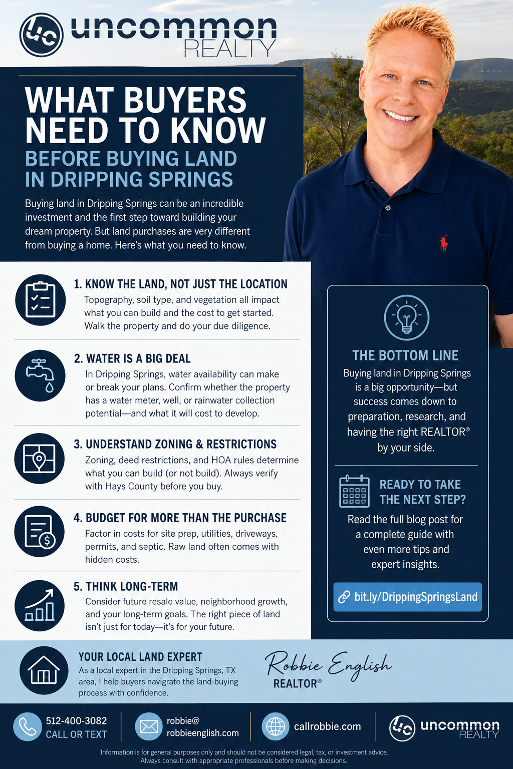 infographic What Buyers Need to Know Before Buying Land in Dripping Springs
