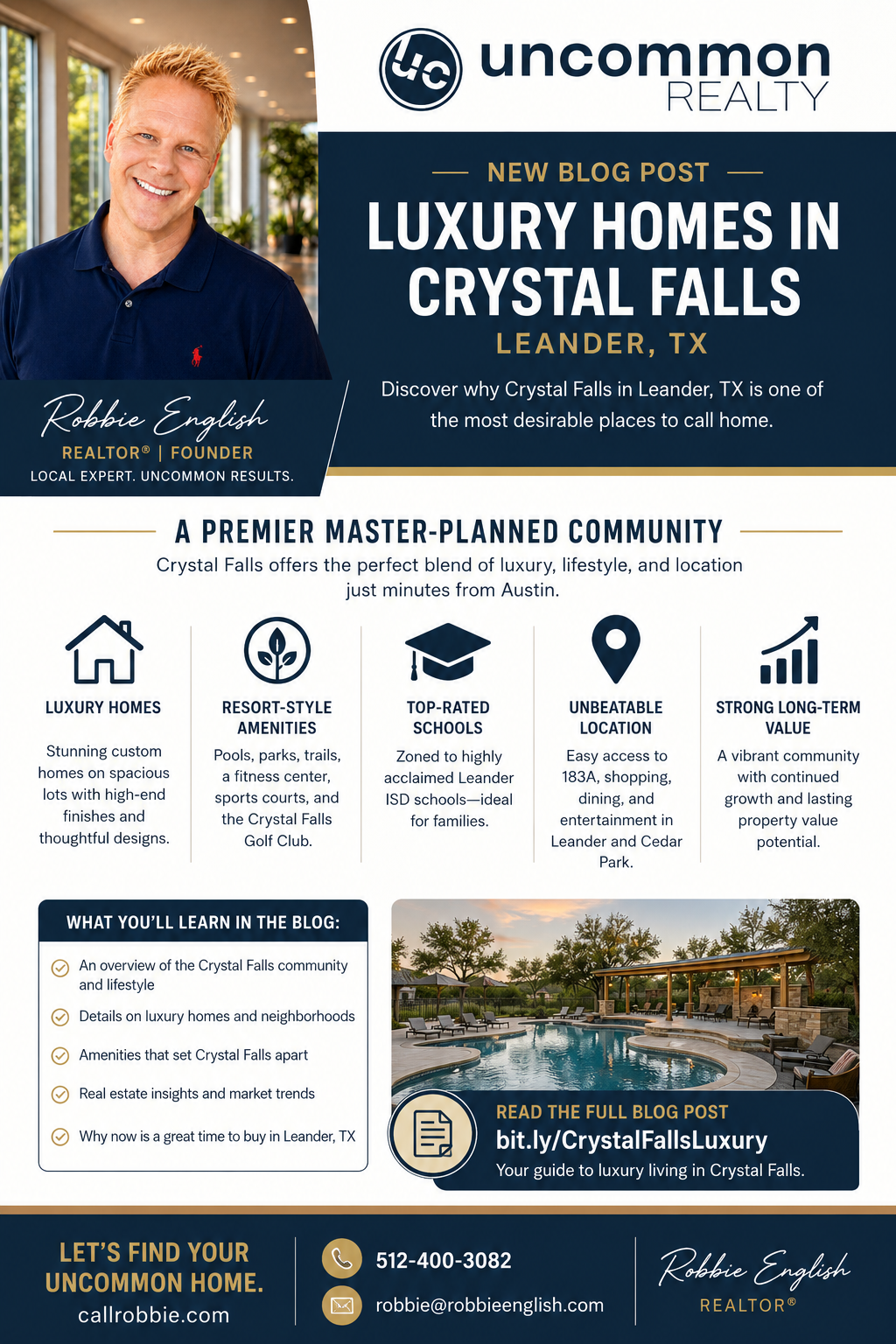 infographic Luxury Homes in Crystal Falls Leander TX