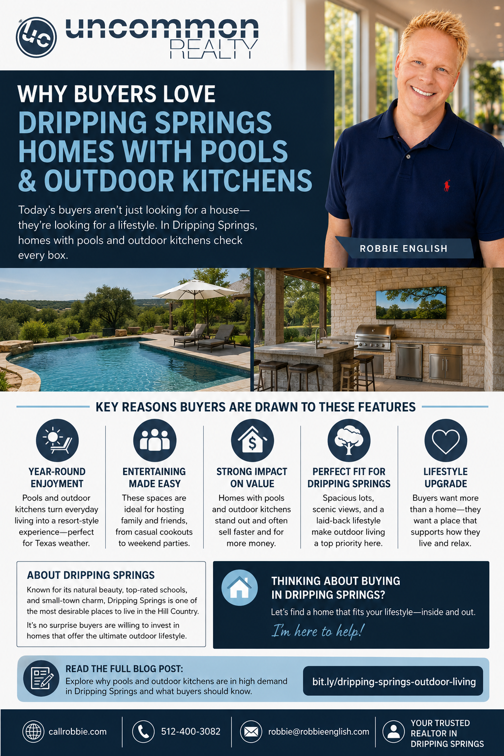 infographic Why Buyers Love Dripping Springs Homes With Pools and Outdoor Kitchens