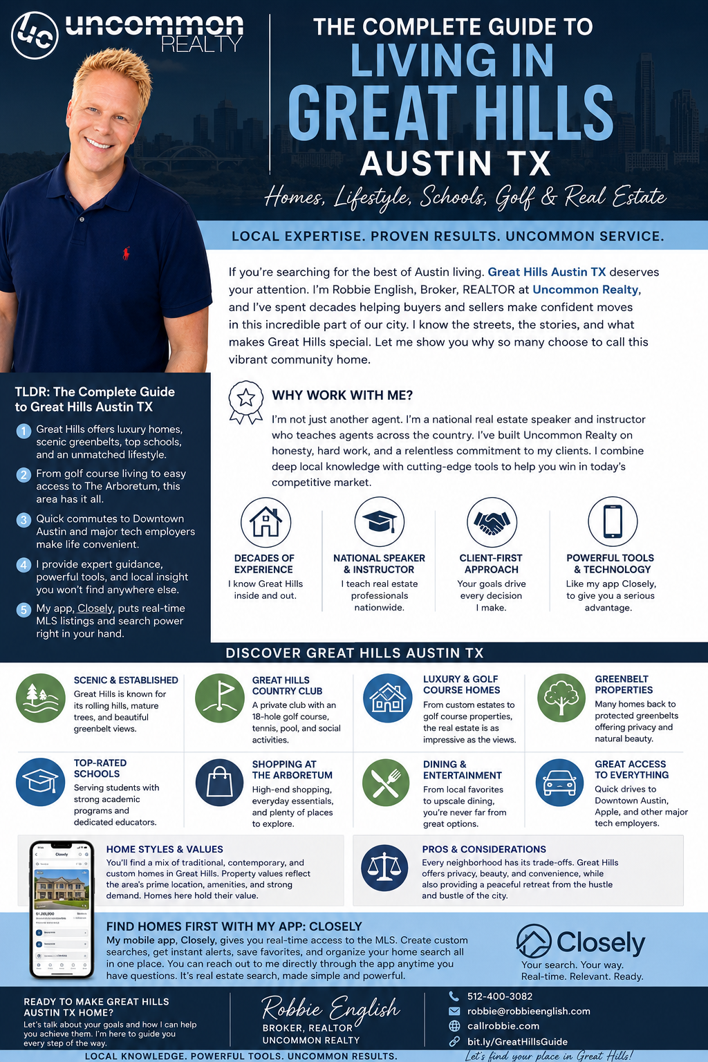 infographic The Complete Guide to Living in Great Hills Austin TX Homes, Lifestyle, Schools, Golf & Real Estate