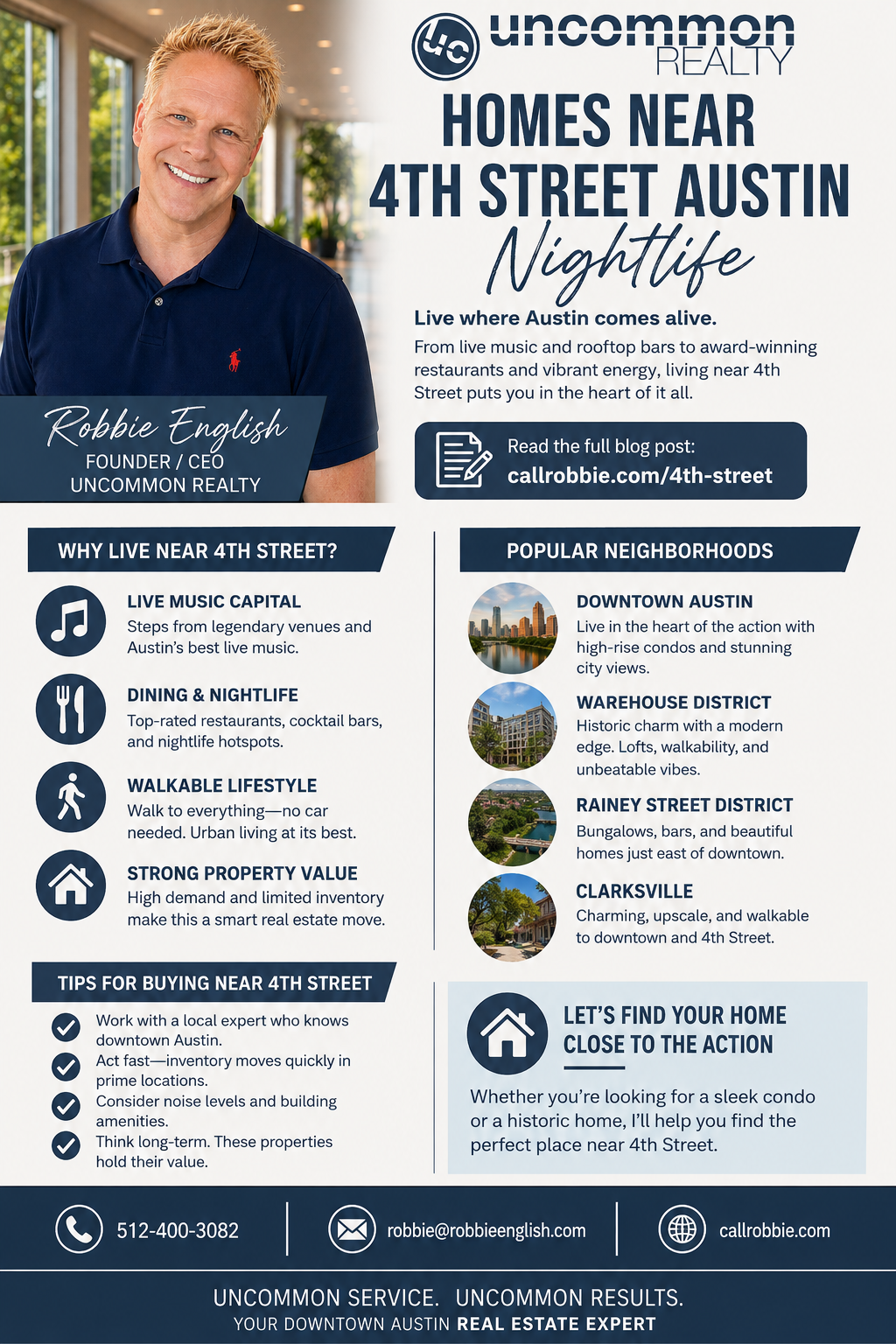 infographic Homes Near 4th Street Austin Nightlife