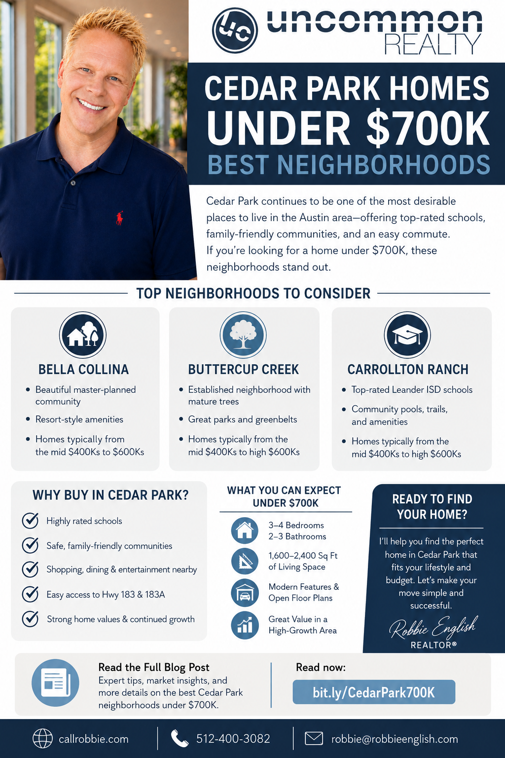 infographic Cedar Park Homes Under $700K Best Neighborhoods