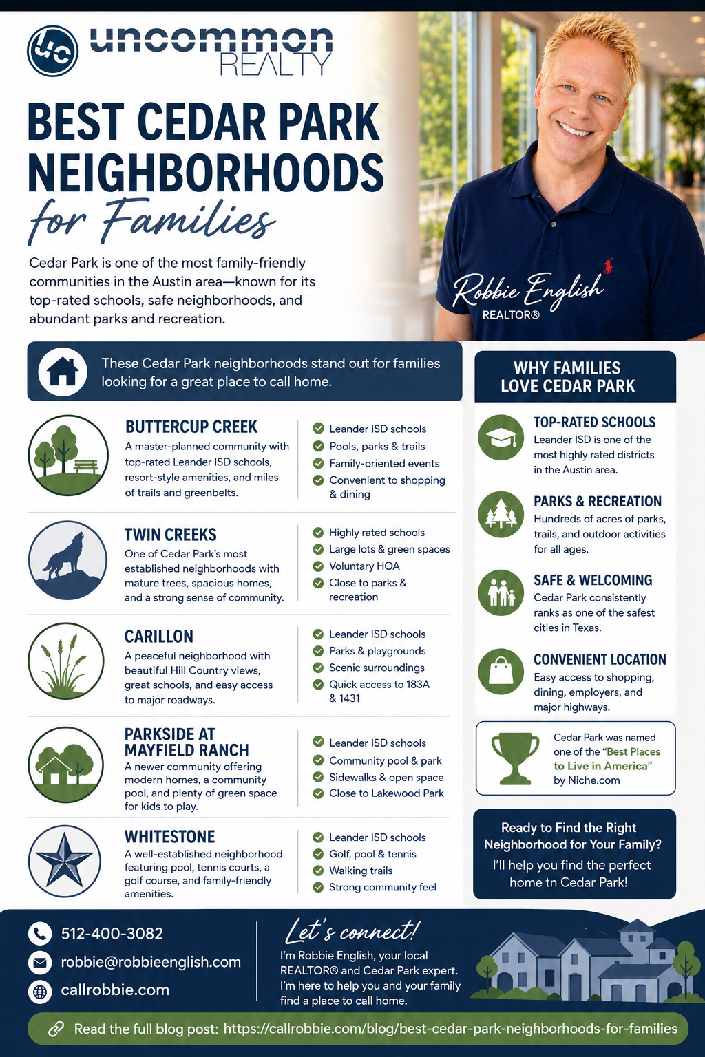 infographic Best Cedar Park Neighborhoods for Families