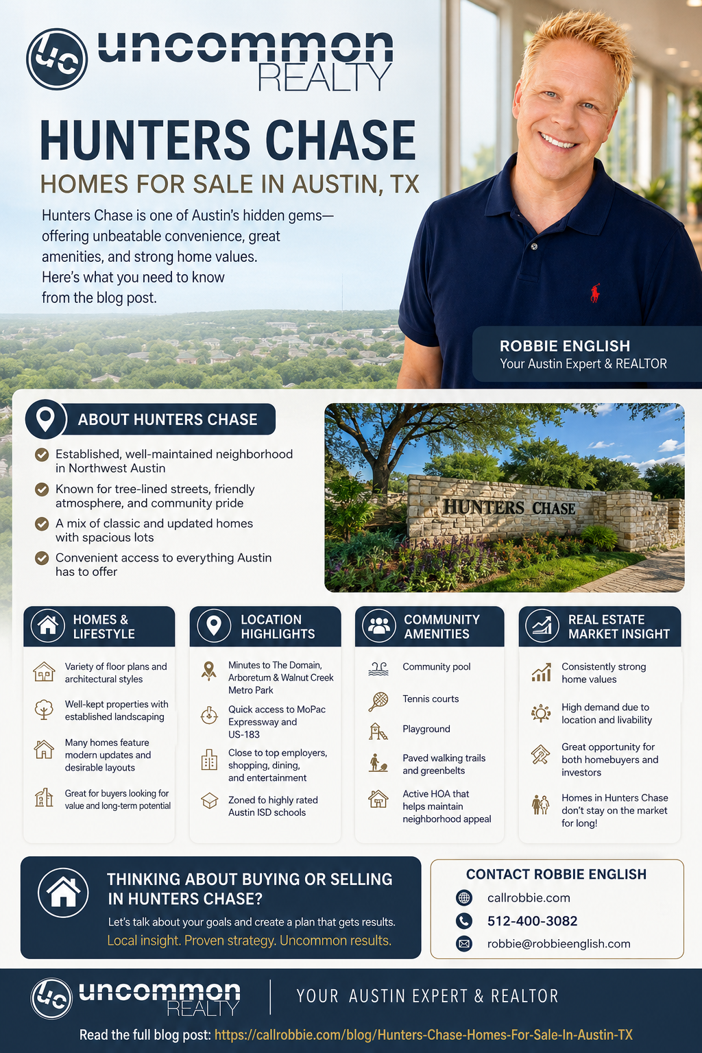 Infographic on Hunters Chase homes for sale in Austin